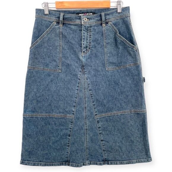 Dkny Dresses & Skirts - ~DKNY Women's Vintage Y2K Denim Midi Skirt 5
